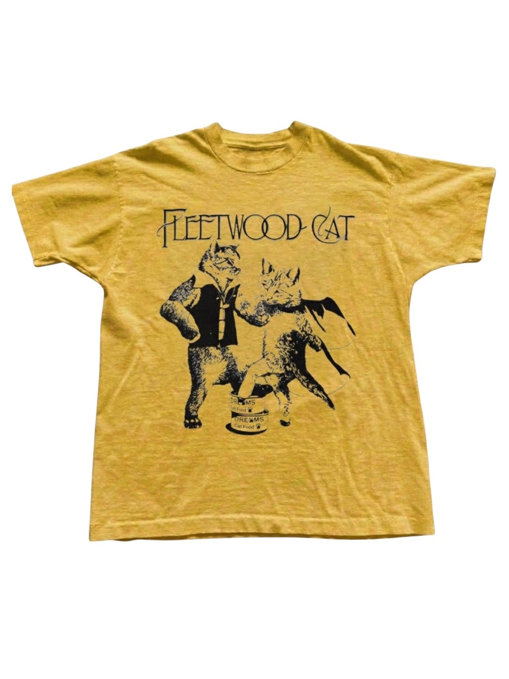 Gildan Yellow Graphic Cat Tee - Band Style